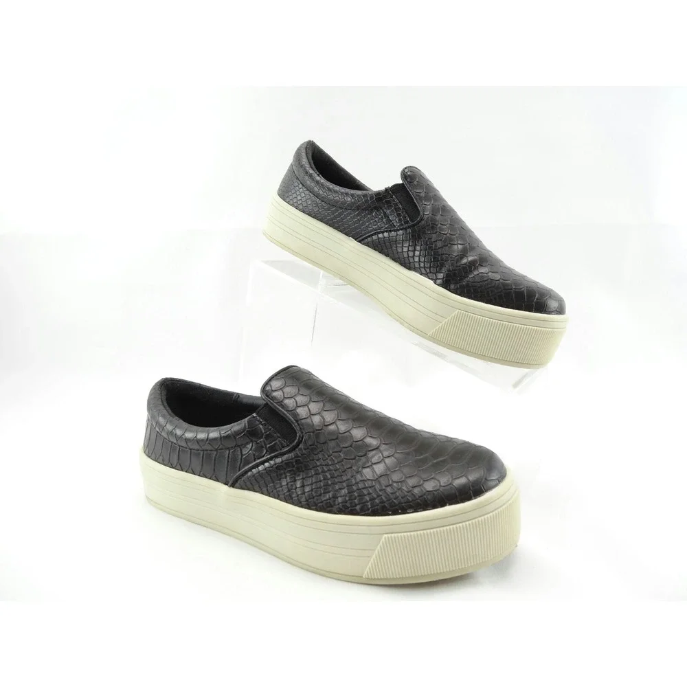 STEVE MADDEN DUPLEXX CROC PRINT BLACK PLATFORM SNEAKERS‎ SZ 9 M